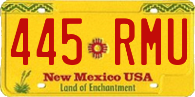 NM license plate 445RMU