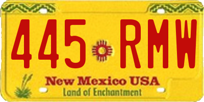 NM license plate 445RMW