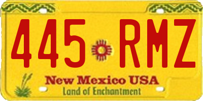 NM license plate 445RMZ