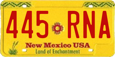 NM license plate 445RNA