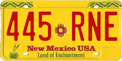 NM license plate 445RNE