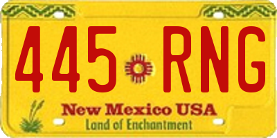 NM license plate 445RNG
