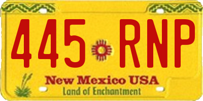 NM license plate 445RNP