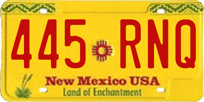 NM license plate 445RNQ