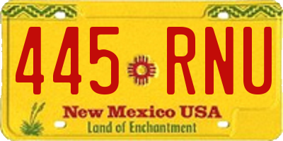 NM license plate 445RNU