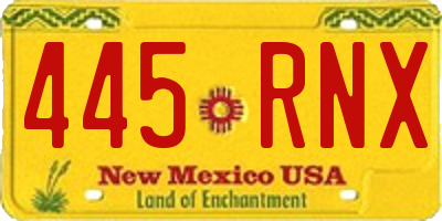 NM license plate 445RNX