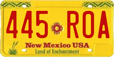 NM license plate 445ROA