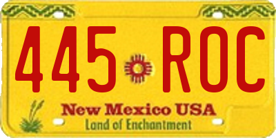 NM license plate 445ROC
