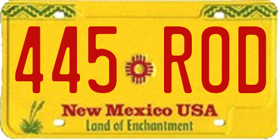 NM license plate 445ROD