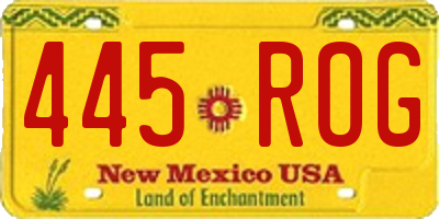 NM license plate 445ROG