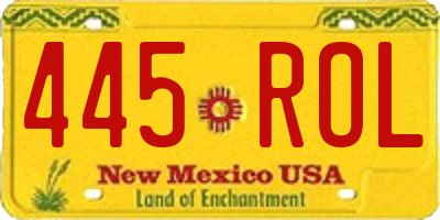 NM license plate 445ROL