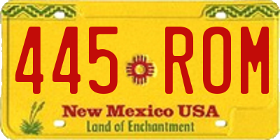 NM license plate 445ROM