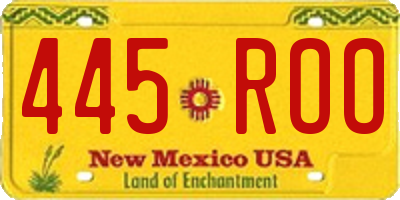 NM license plate 445ROO