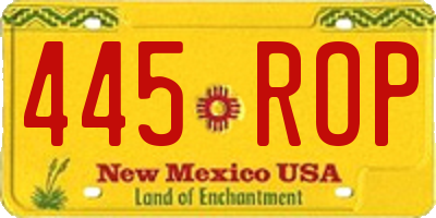 NM license plate 445ROP