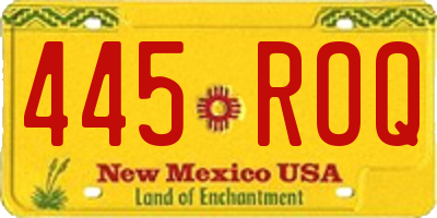 NM license plate 445ROQ
