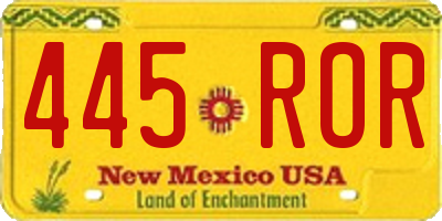NM license plate 445ROR