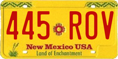 NM license plate 445ROV