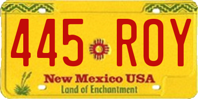 NM license plate 445ROY