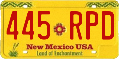 NM license plate 445RPD