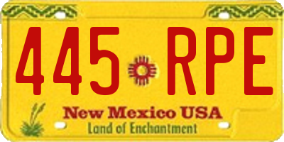 NM license plate 445RPE