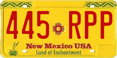 NM license plate 445RPP