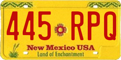 NM license plate 445RPQ