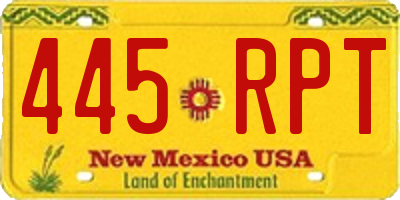 NM license plate 445RPT