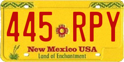 NM license plate 445RPY