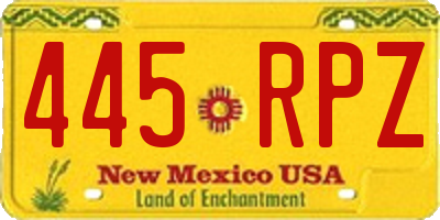 NM license plate 445RPZ