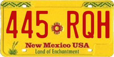NM license plate 445RQH