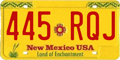 NM license plate 445RQJ