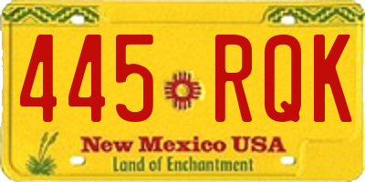 NM license plate 445RQK