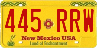 NM license plate 445RRW