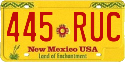 NM license plate 445RUC