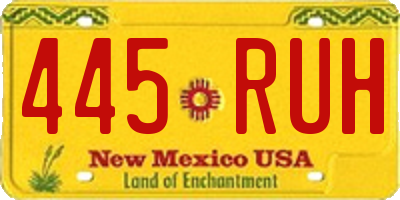 NM license plate 445RUH