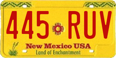 NM license plate 445RUV