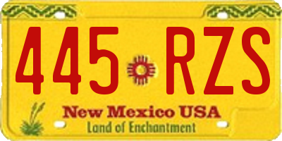 NM license plate 445RZS