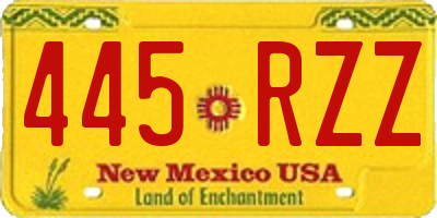 NM license plate 445RZZ