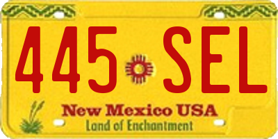 NM license plate 445SEL