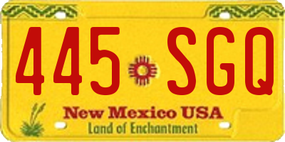 NM license plate 445SGQ