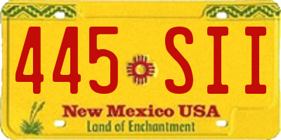 NM license plate 445SII
