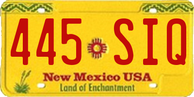 NM license plate 445SIQ