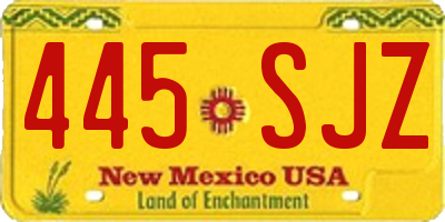 NM license plate 445SJZ