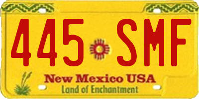 NM license plate 445SMF