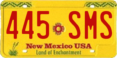 NM license plate 445SMS