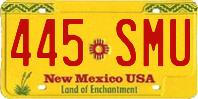 NM license plate 445SMU