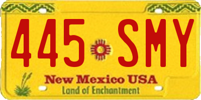 NM license plate 445SMY