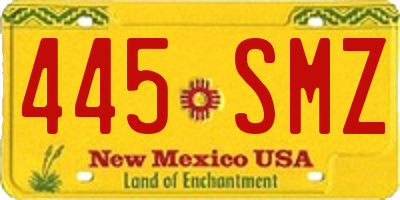 NM license plate 445SMZ