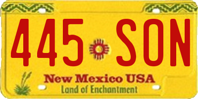 NM license plate 445SON
