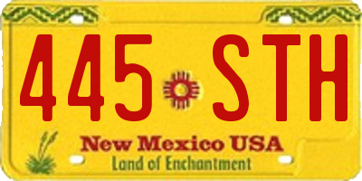 NM license plate 445STH